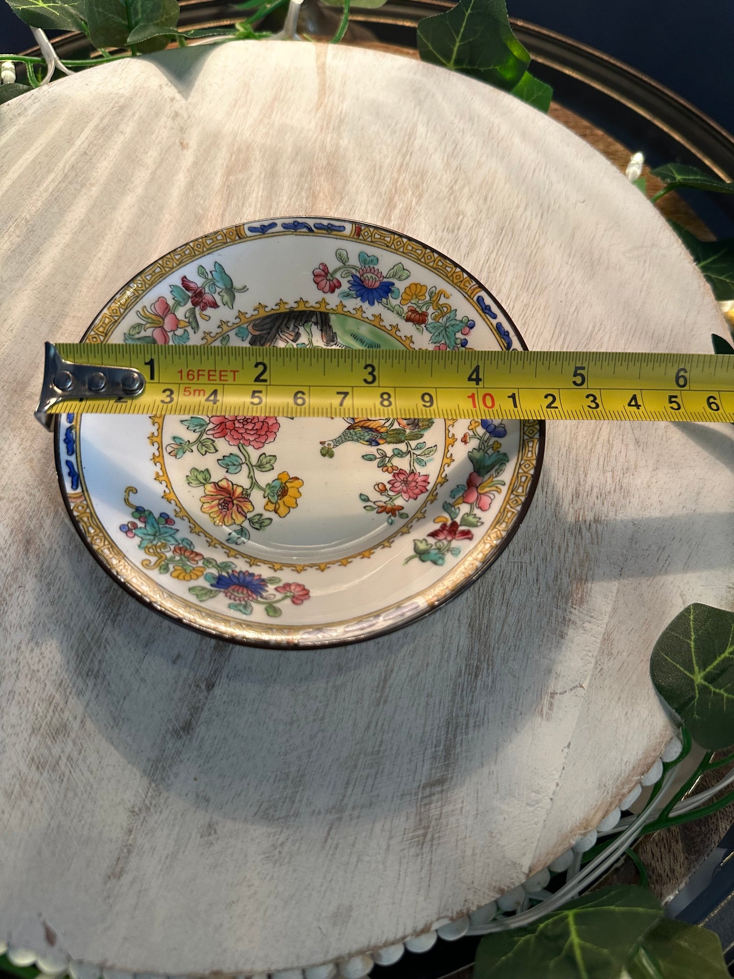 Vintage Spode Copelands China Teacup & Saucer – Bird & Floral Design – England