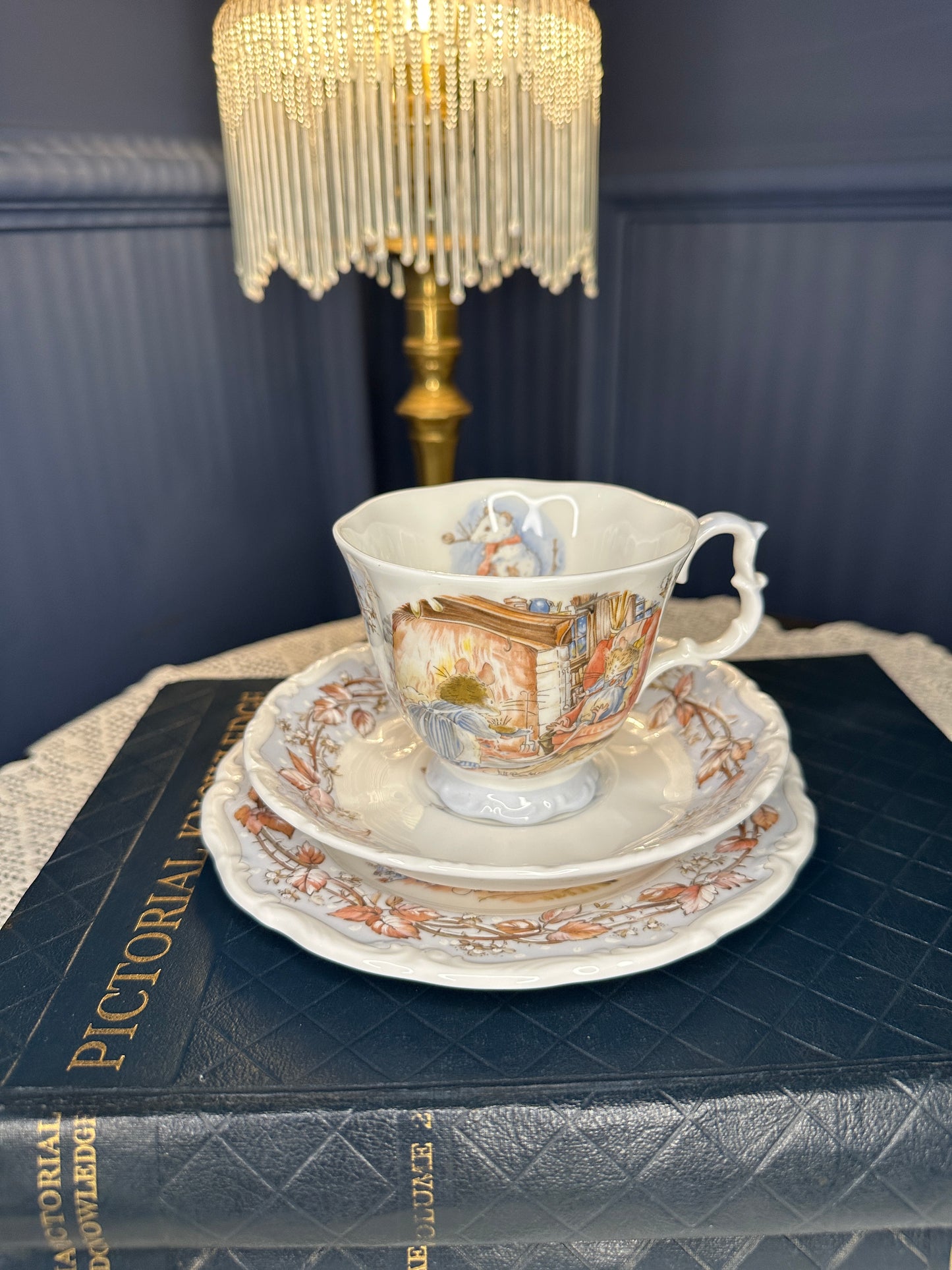 Royal Doulton Brambly Hedge Winter Teacup, Saucer & Afternoon Tea Plate Set (1983)