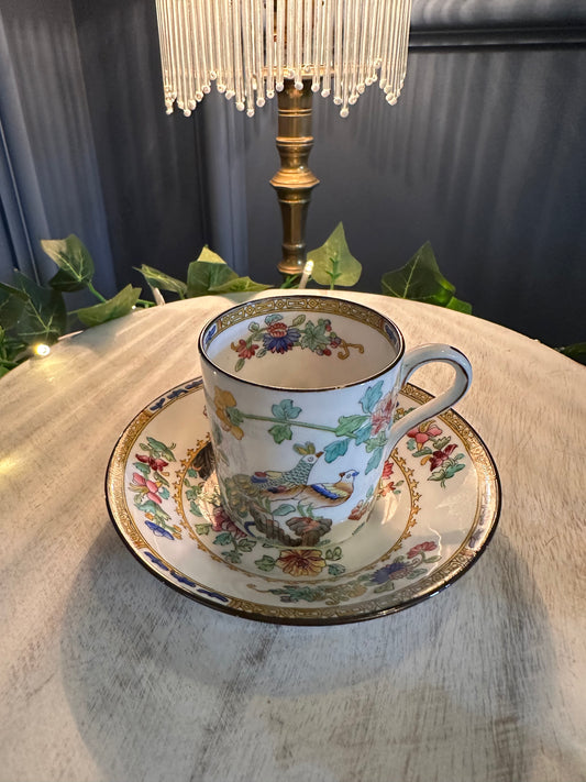 Vintage Spode Copelands China Teacup & Saucer – Bird & Floral Design – England