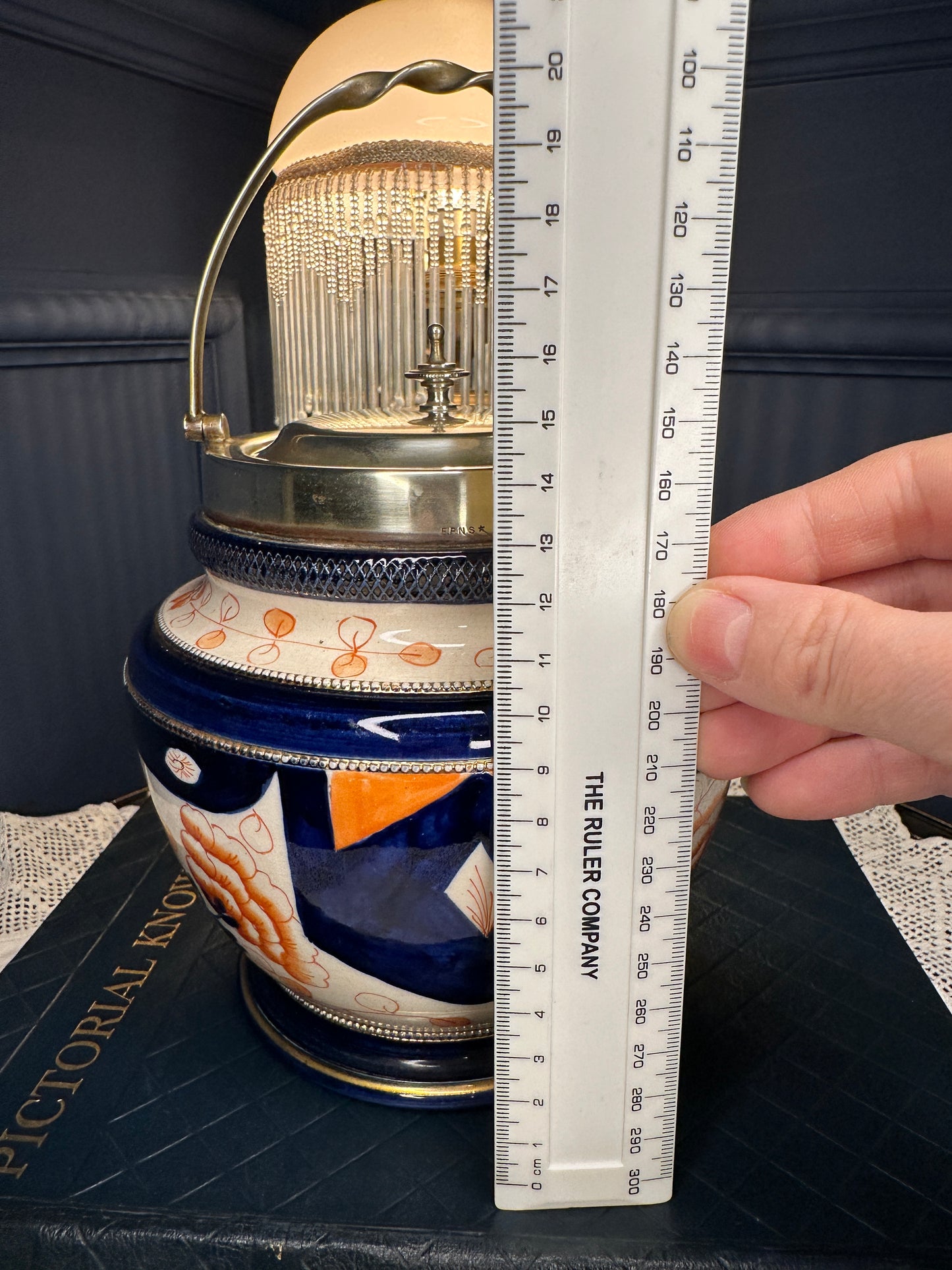 Vintage Art Deco Ceramic Biscuit Barrel with EPNS Lid & Handle