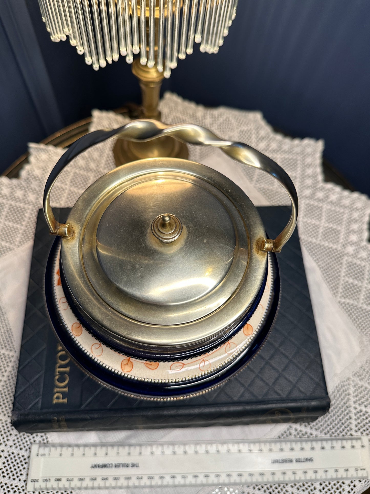 Vintage Art Deco Ceramic Biscuit Barrel with EPNS Lid & Handle