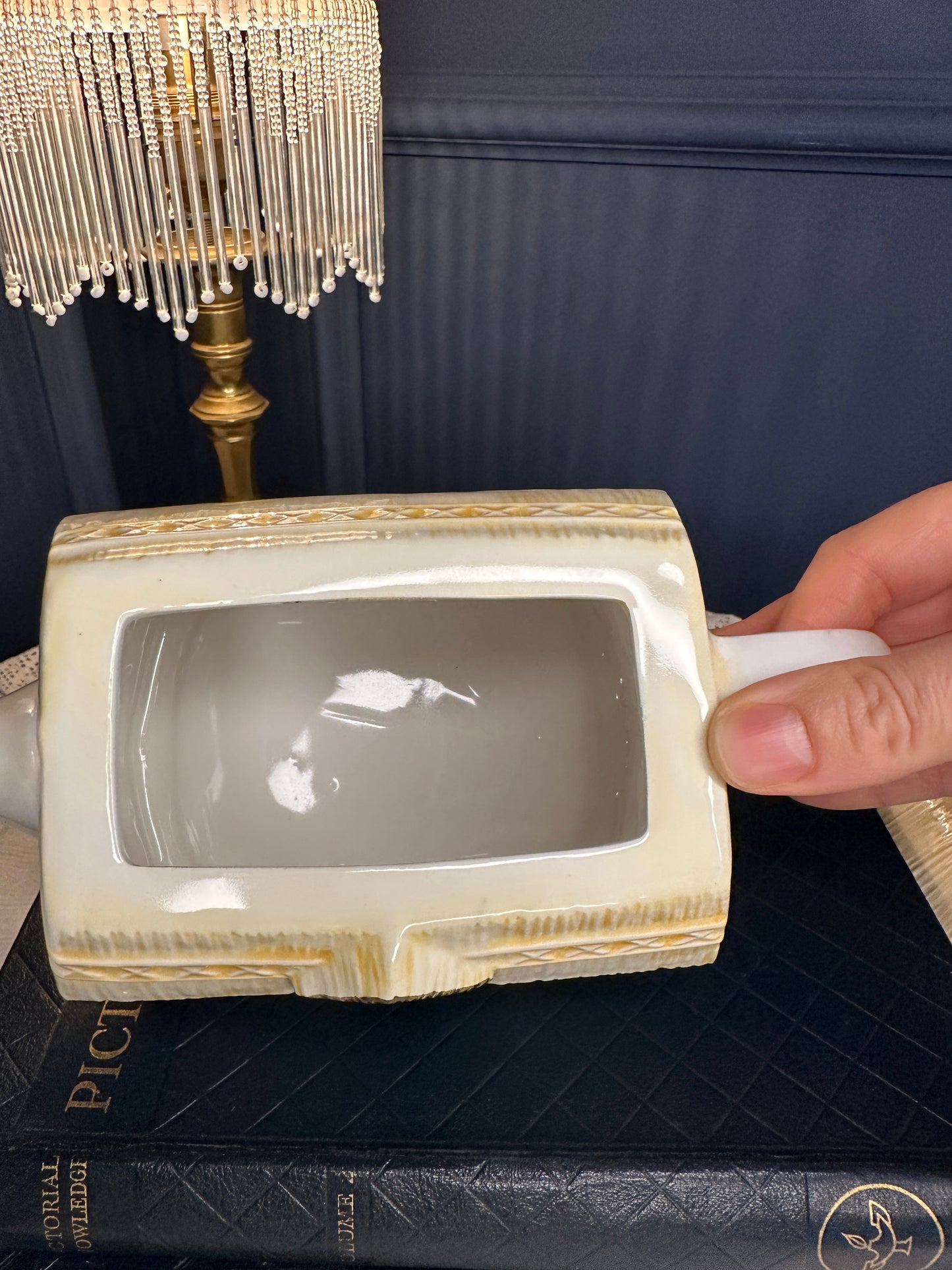 The Village “Summer Cottage” Teapot by Annie Rowe – Hand-Painted Ceramic Collectible