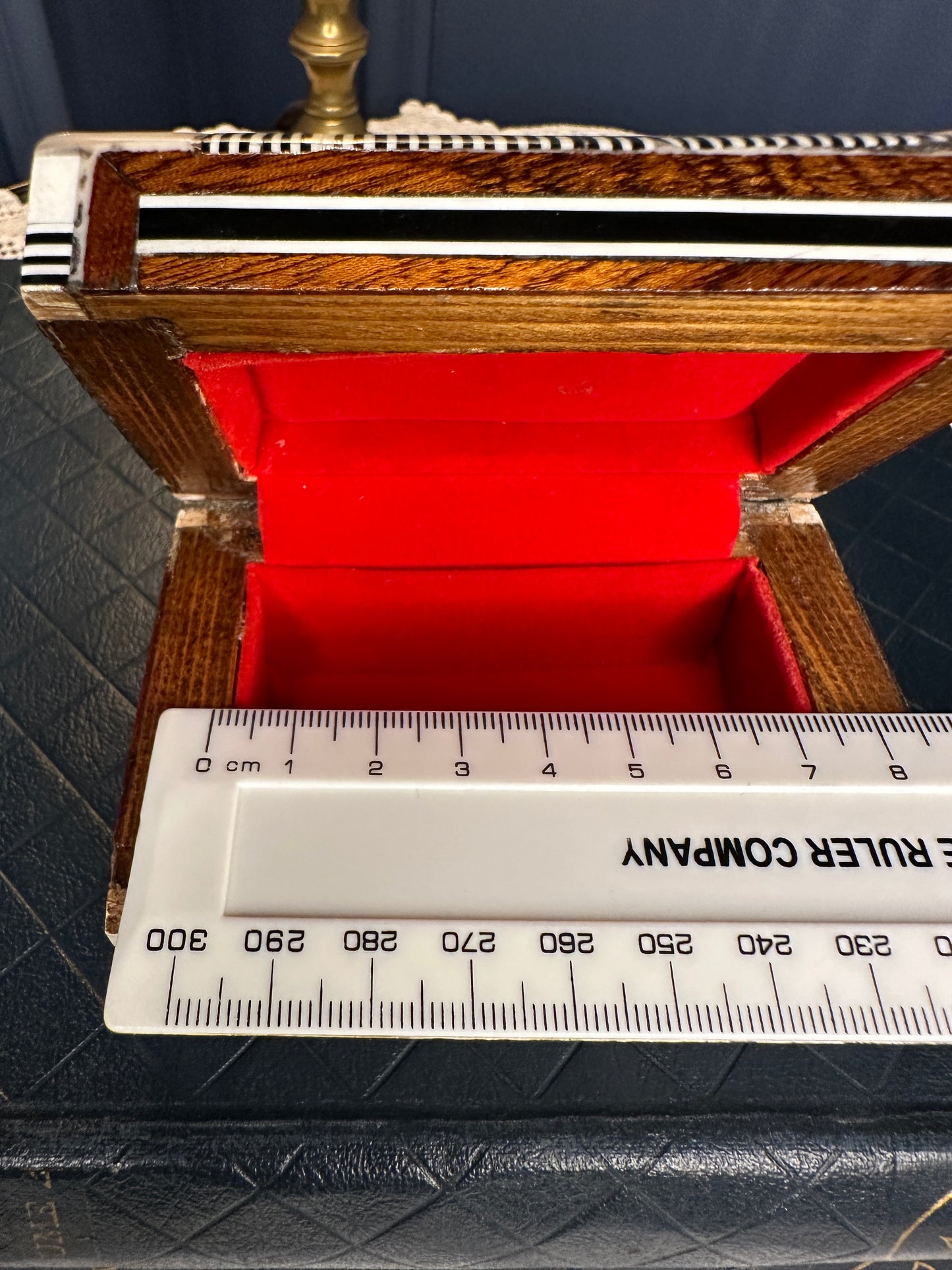 Handmade Inlaid Wooden Jewelry Box with Bone & Mother-of-Pearl | Velvet Lined Trinket Chest | Artisan Keepsake Box