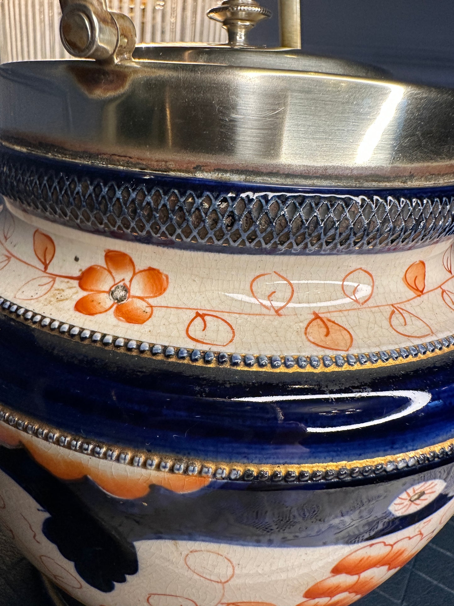 Vintage Art Deco Ceramic Biscuit Barrel with EPNS Lid & Handle