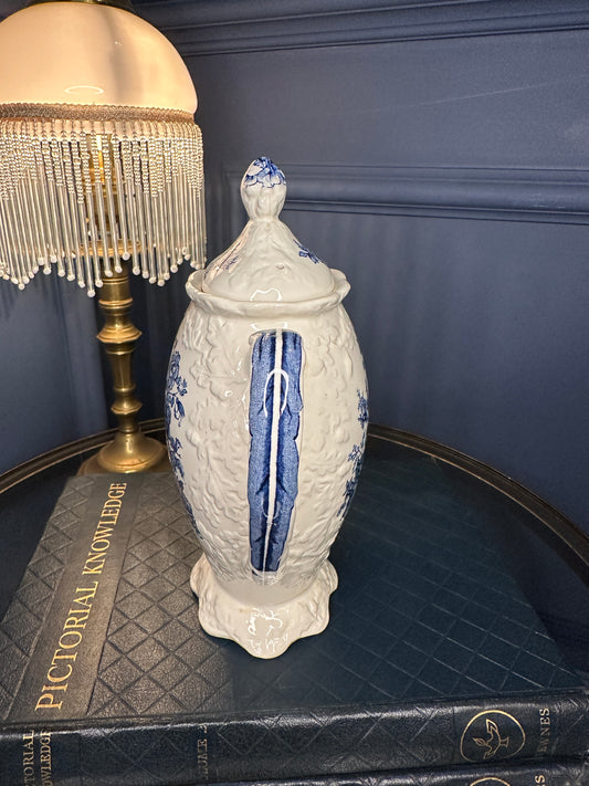 Antique Mason’s Ironstone “Ascot on Oak” Teapot – Blue & White English Transferware – Made in England